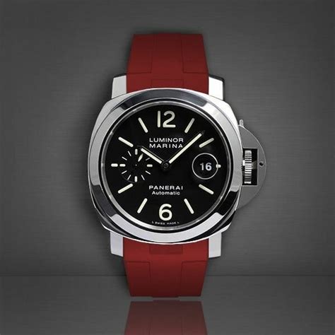 panerai luminor red strap|panerai luminor marina straps.